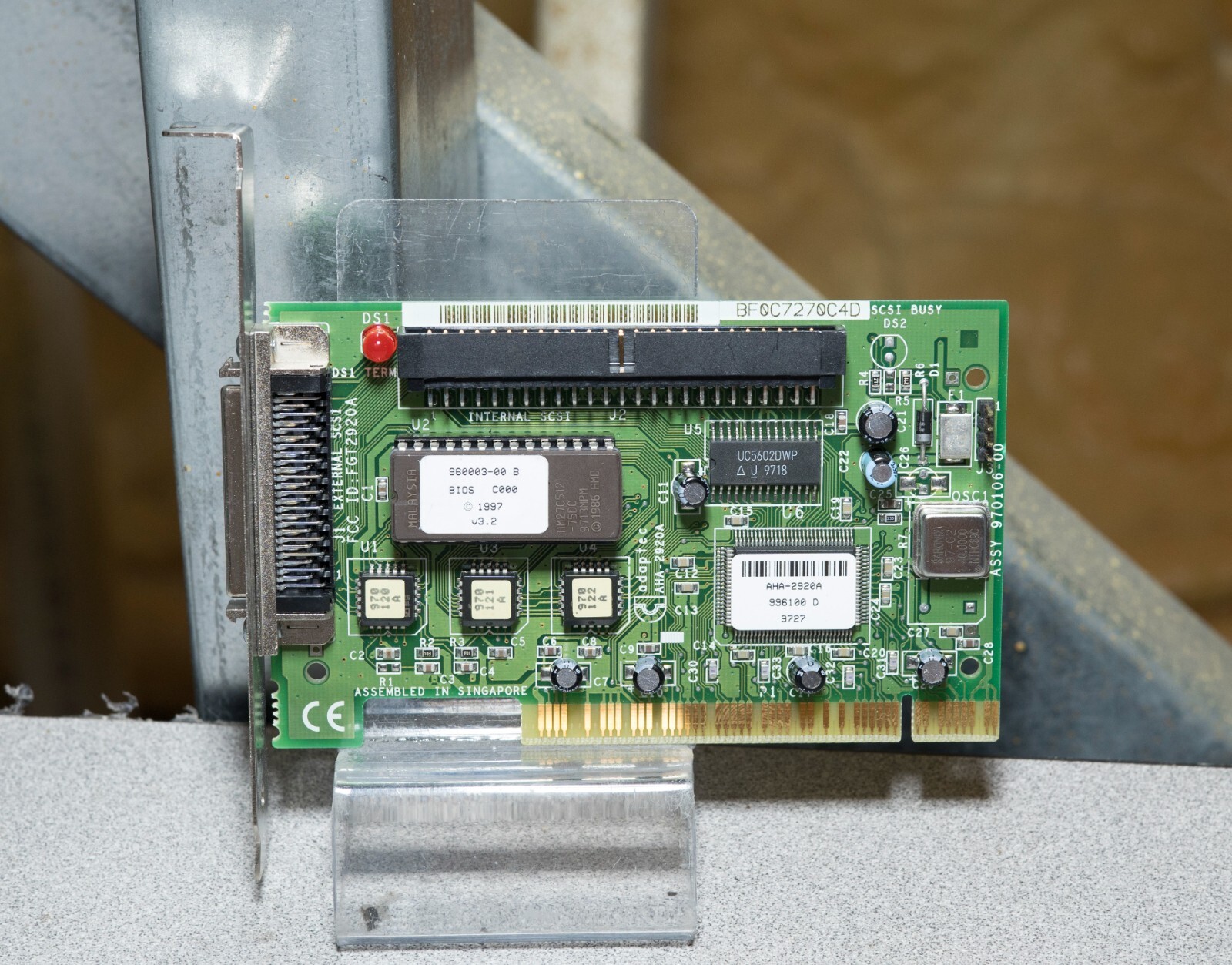 Vintage Adaptec AWA-2920A PCI scsi controller ISA529