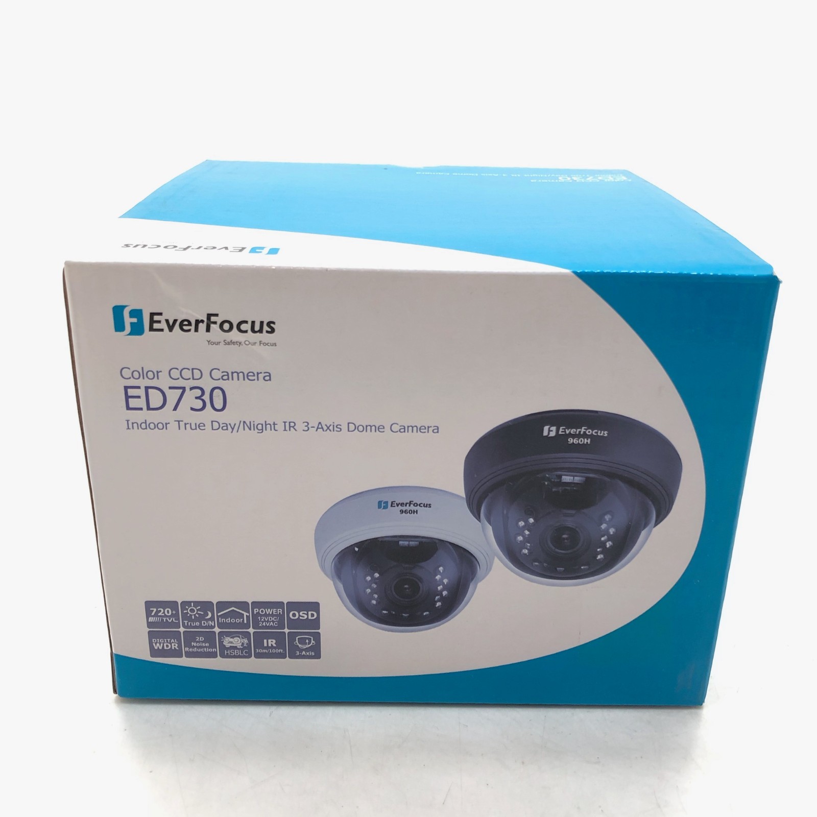 NEW EverFocus ED730-W Color CCD Indoor Day/Night 2.8-12mm Dome Security Camera