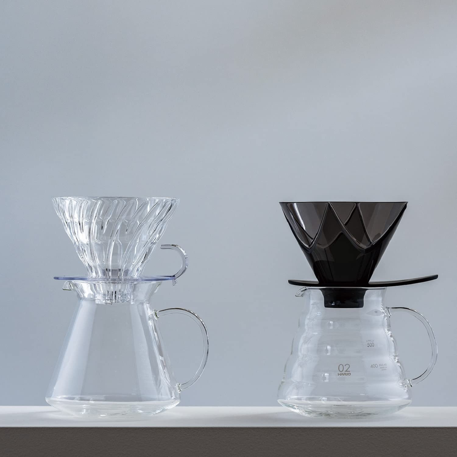 V60 "Mugen" Plastic Coffee Dripper, Size 02, Clear Black