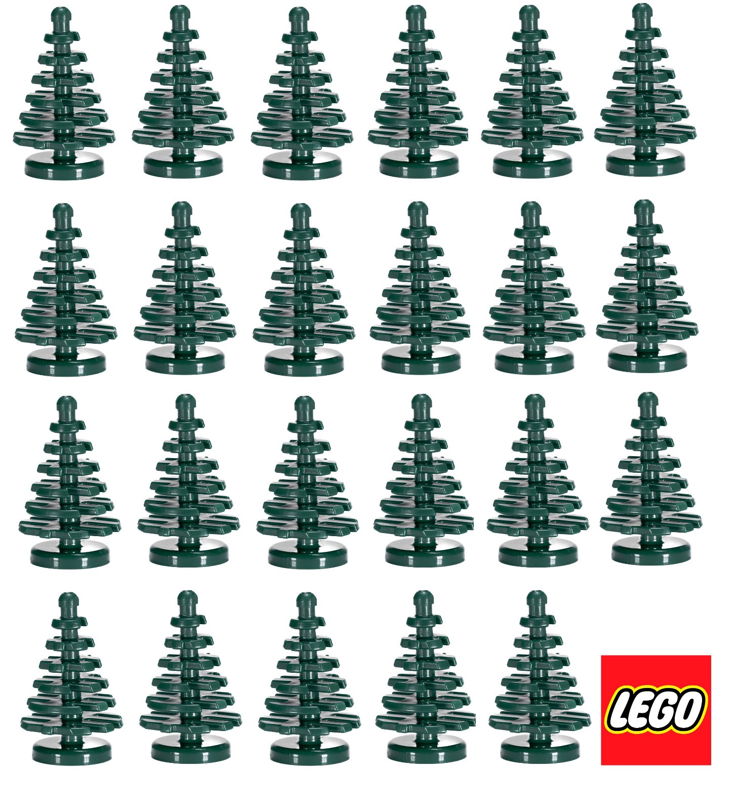 ☀️NEW LEGO Lot of 25 Small DARK GREEN Pine Trees Christmas parts pieces village