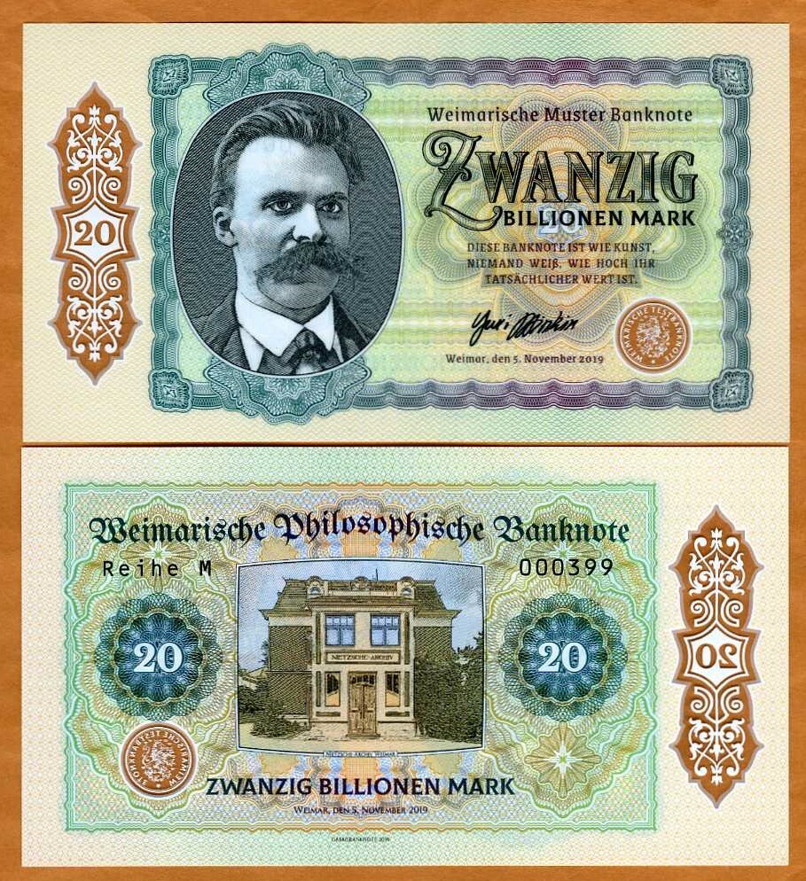 Germany, 20 Billion Mark, 2019, M-Serie, Polymer, Friedrich Nietzsche