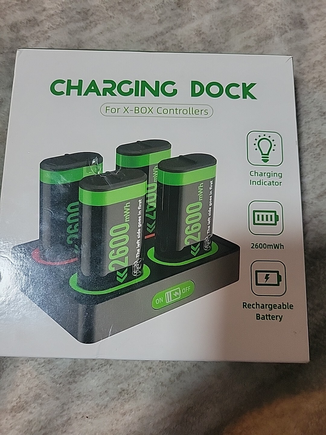 Rechargeable Battery+Controller Charcing Dock For X-box 2600mwh