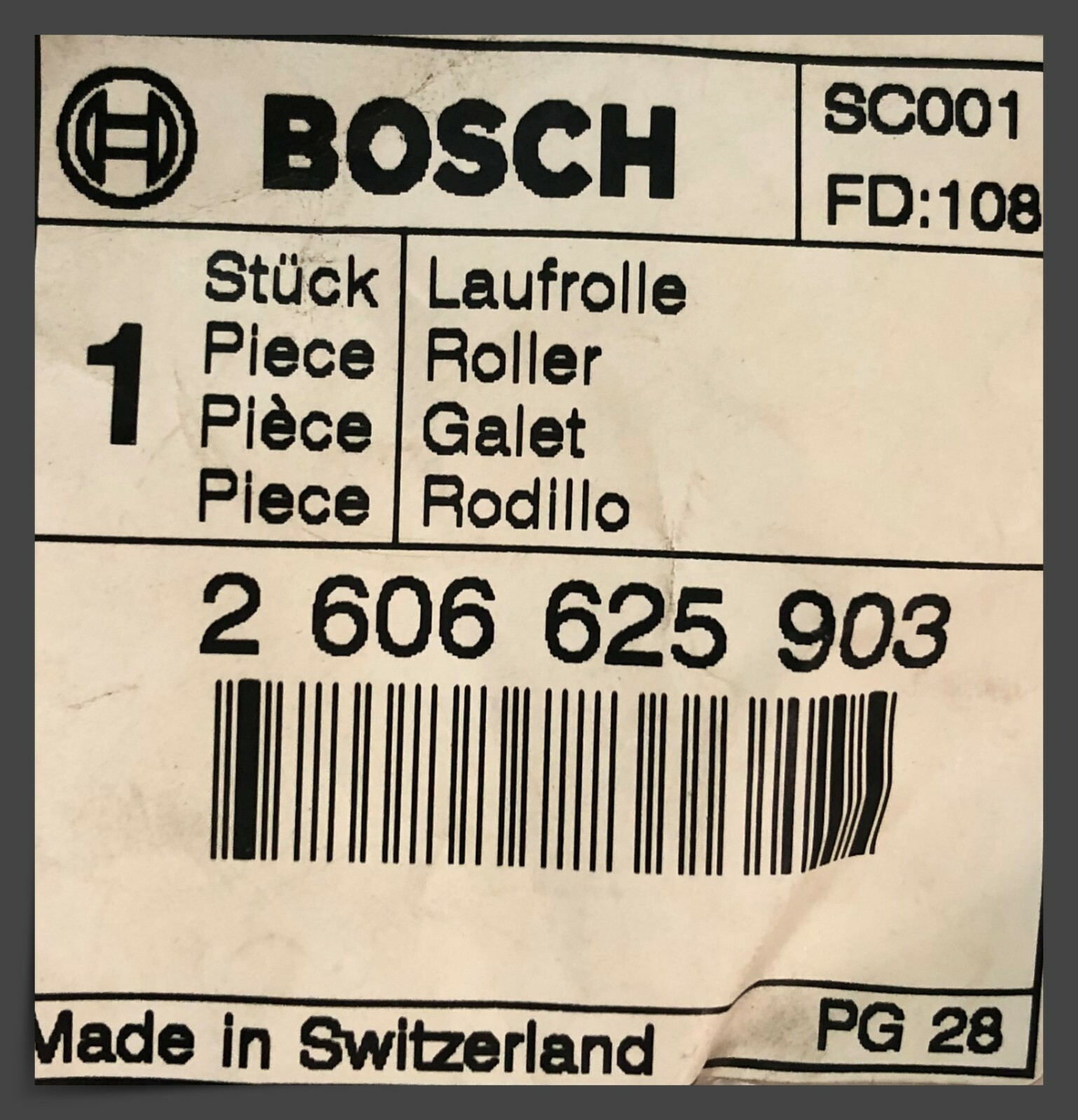 2606625903 Bosch Replacement Rollers Package of 2