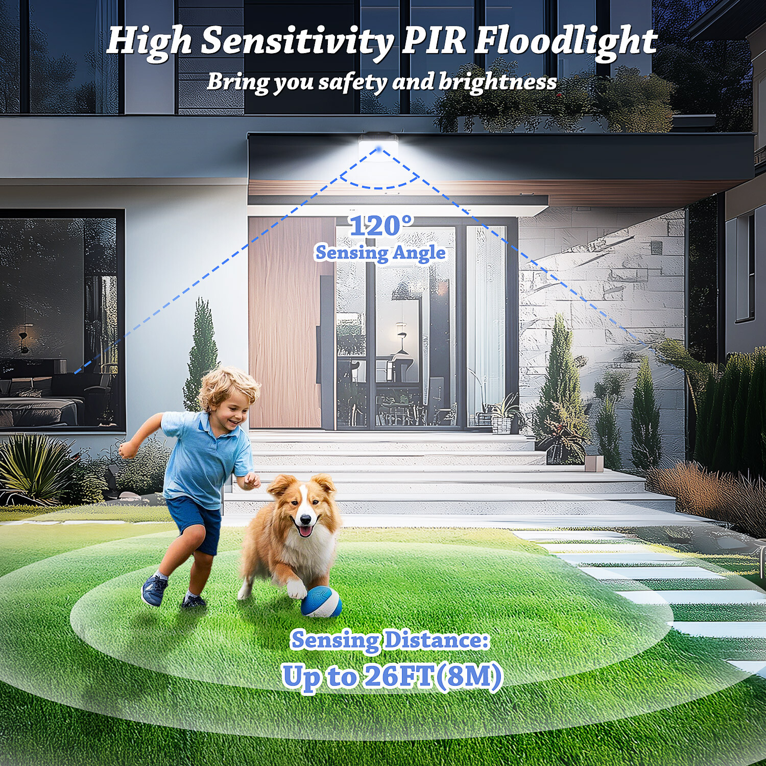 4Pack 168 LED Solar Wall Lights Outdoor PIR Motion Sensor Garden Security Lamp