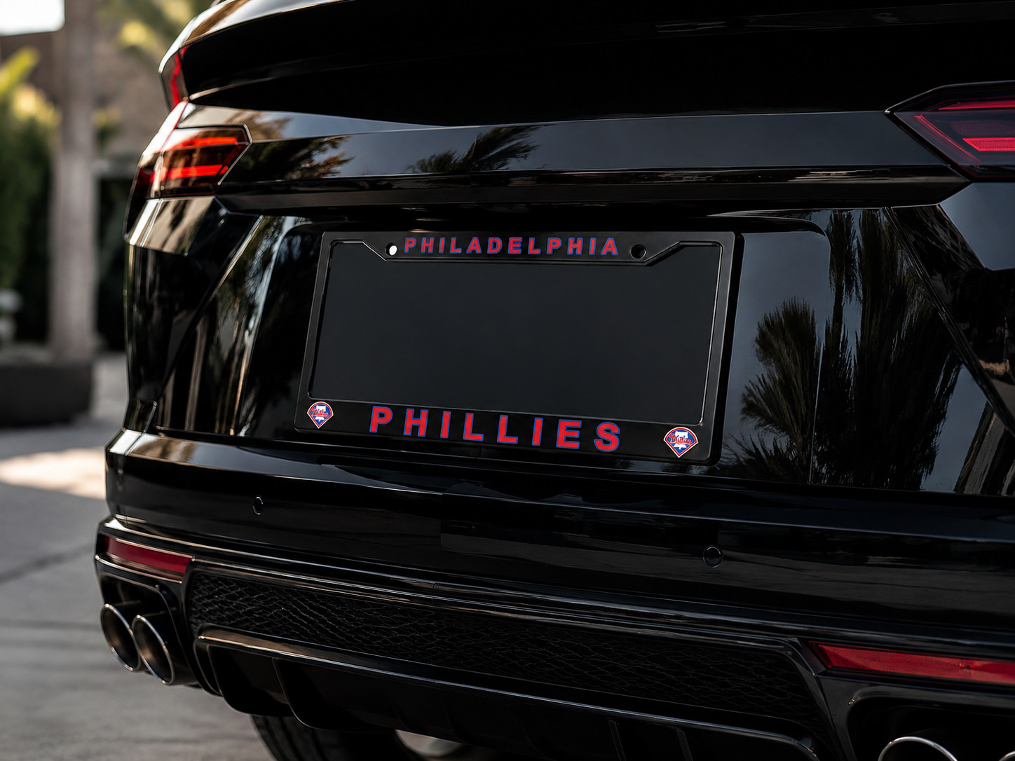 Philadelphia Phillies Black License Plate Frame Cover - Black - Eliteauto3k
