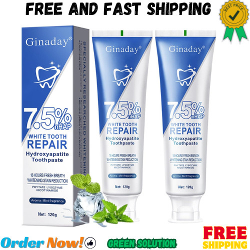 2Pack Hydroxyapatite Toothpastes for Enamel Protection and Tooth Strengthening,F