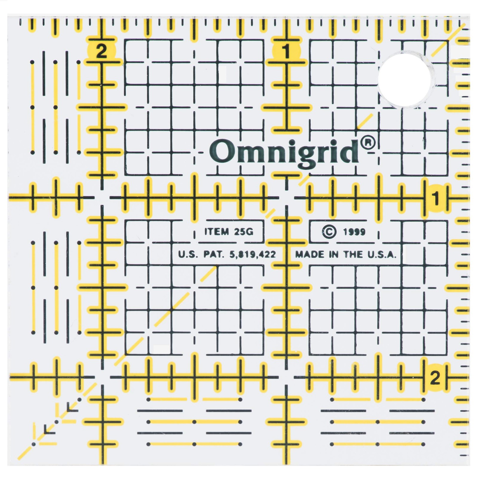 Omnigrid 2-1/2" Grid Ruler, Clear Quilting x 2-1/2", Original Version