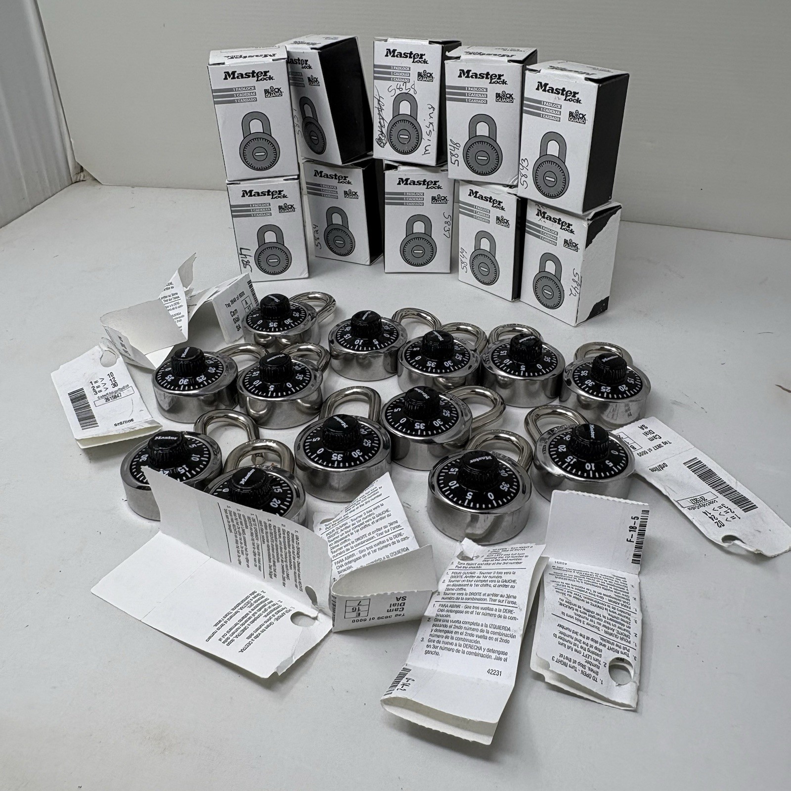 Lot of 13 Master Lock 1500D BlockGuard Combination Padlocks Gym Parts As Unteste