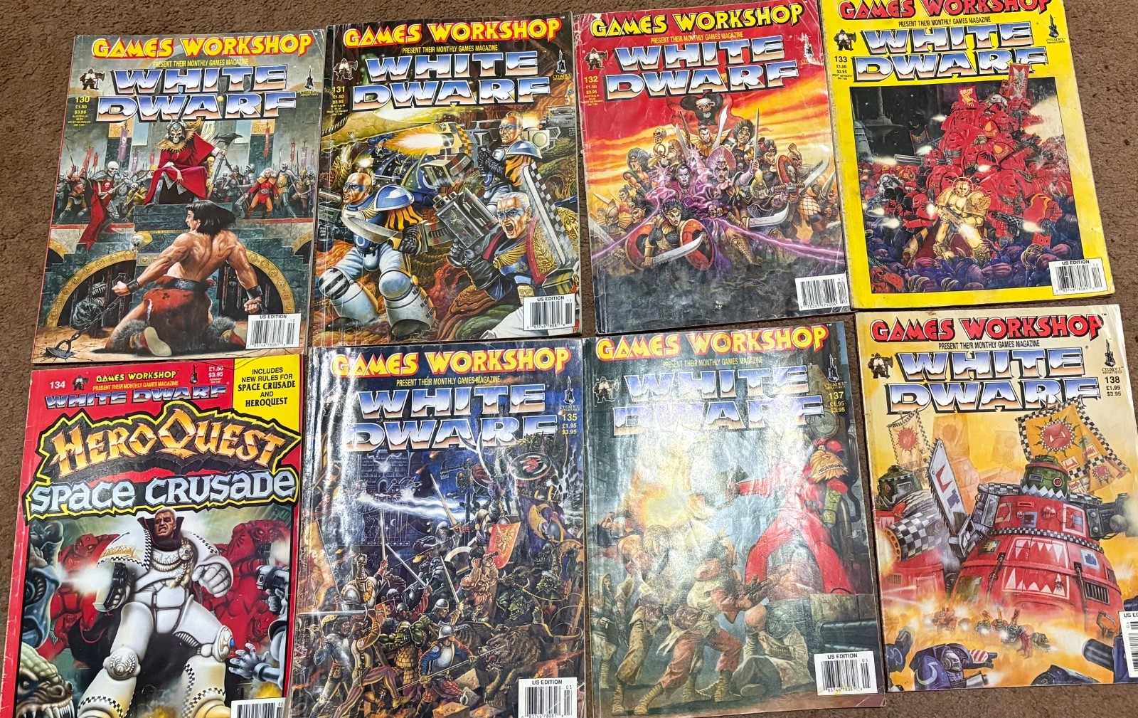 White Dwarf Magazine Lot #130-144 (13 Issues) Games Workshop Warhammer 40K OOP