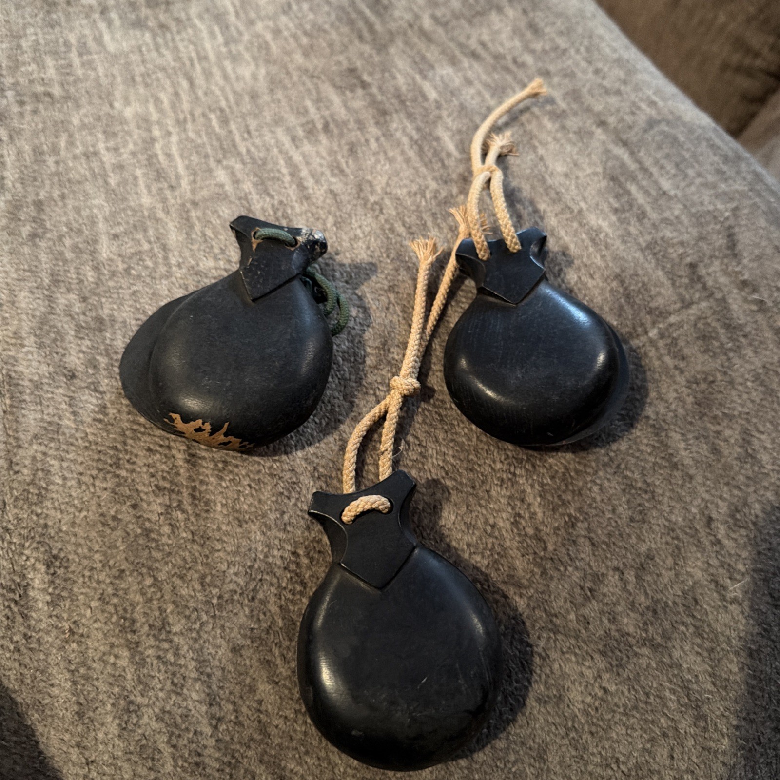 3 Pack Spanish Castanets Wood Flamenco Hand Percussion Vintage