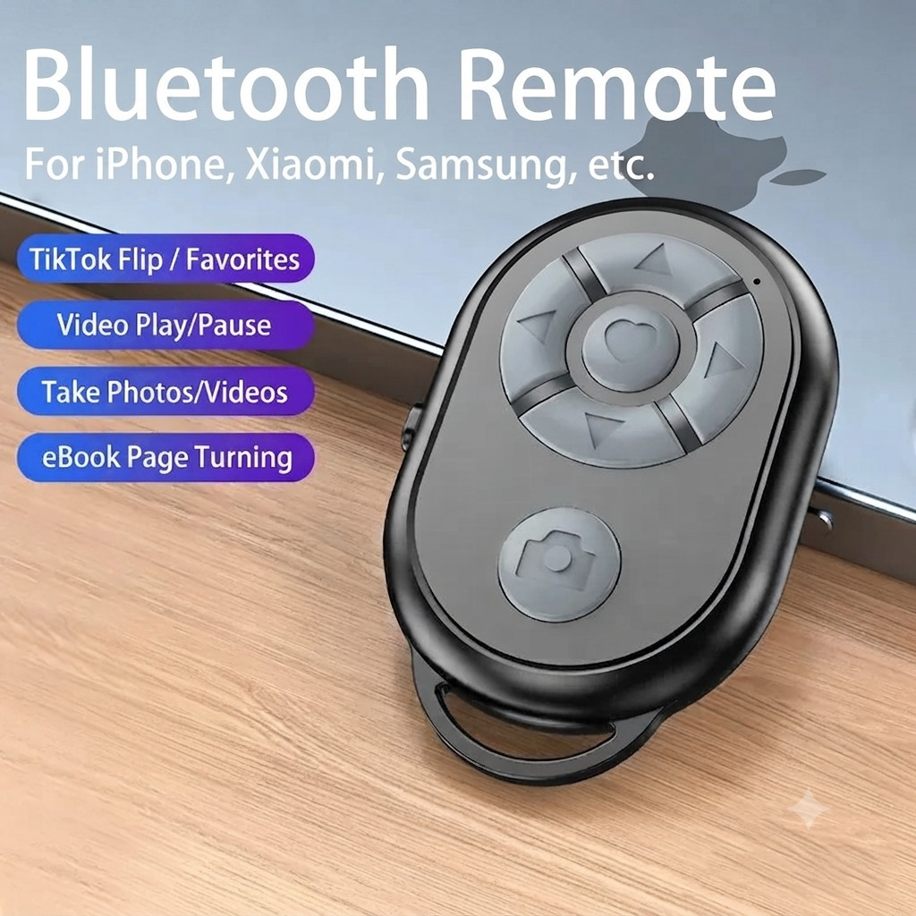Universal Bluetooth Remote Camera Shutter Selfie Controller for iPhone & Android