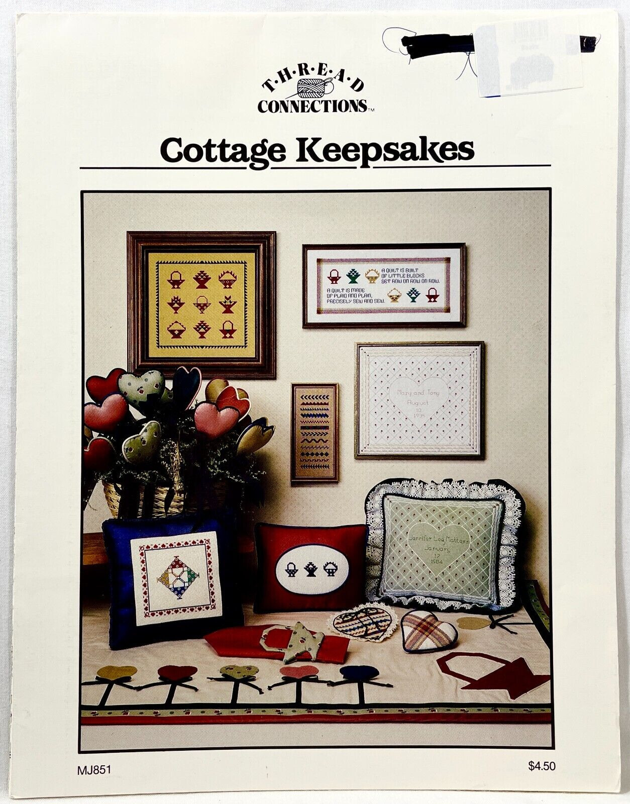 1985 Thread Connections Cottage Keepsakes MJ851 Cross Stitch Pattern Book 12787