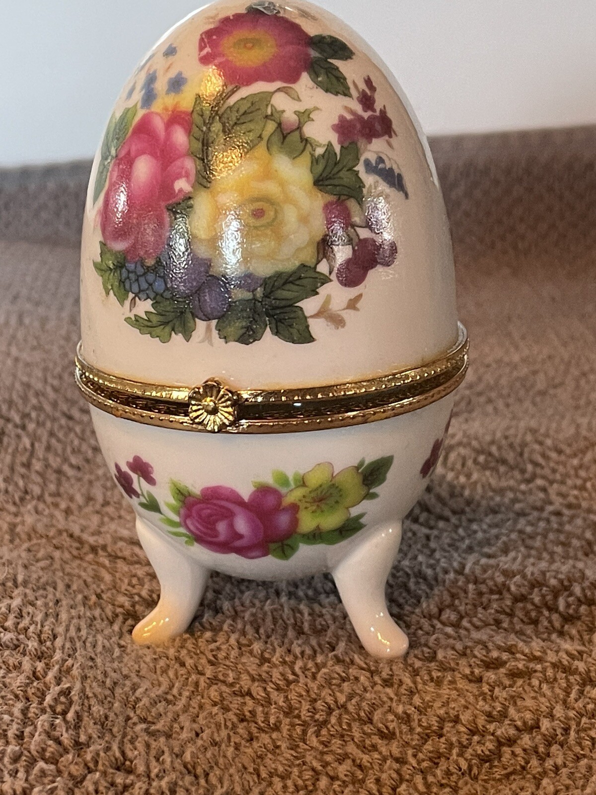 Egg Shaped Ceramic Trinket Box