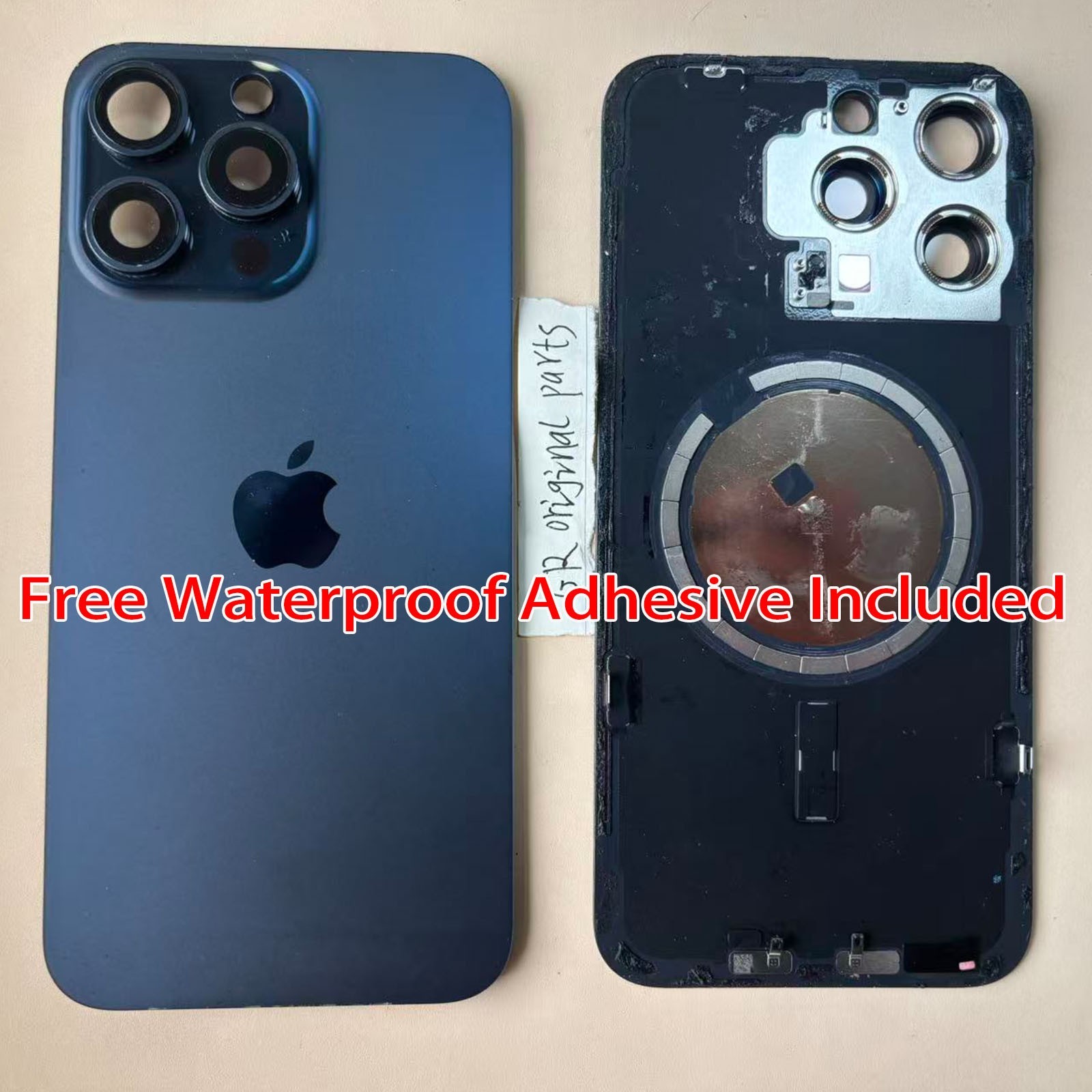 Original OEM iPhone 15 Pro Max Back Glass Replacement Blue Grade A Pulled