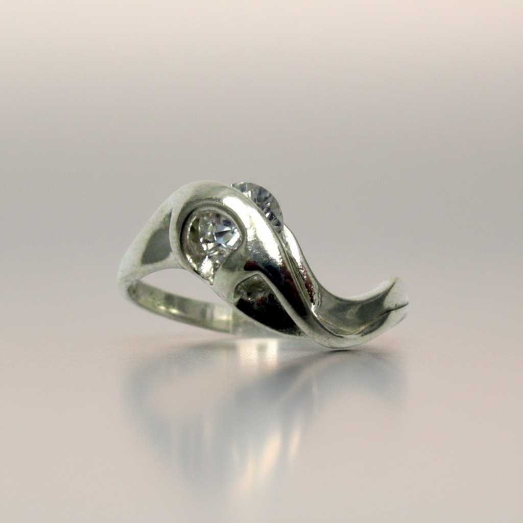 Stylish Sterling Silver Ring Genuine Solid Hallmarked 925 With Rolling CZ