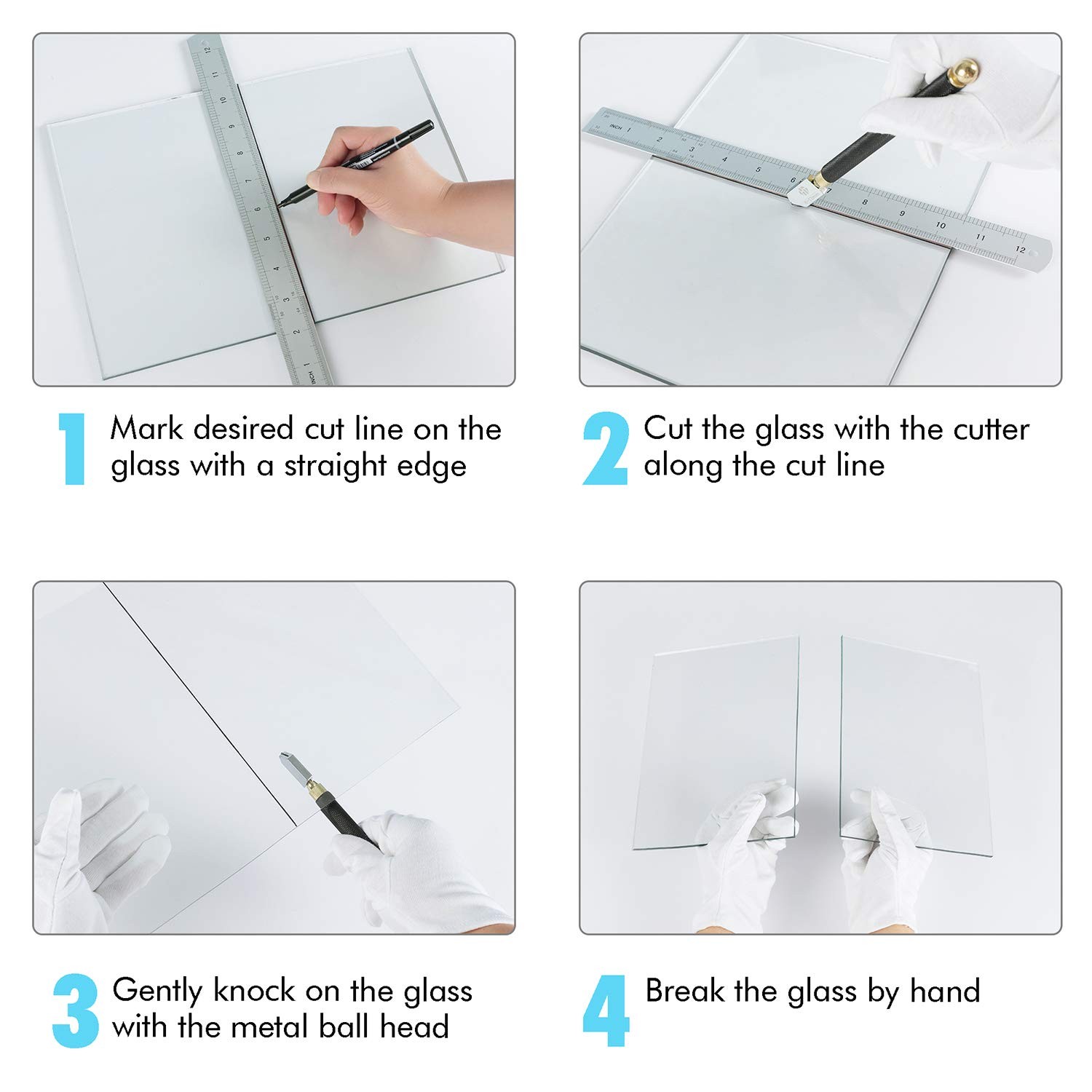 Glass Cutter Tool with Automatic Oil Feed - 2mm-20mm, Ideal for Mirrors,...