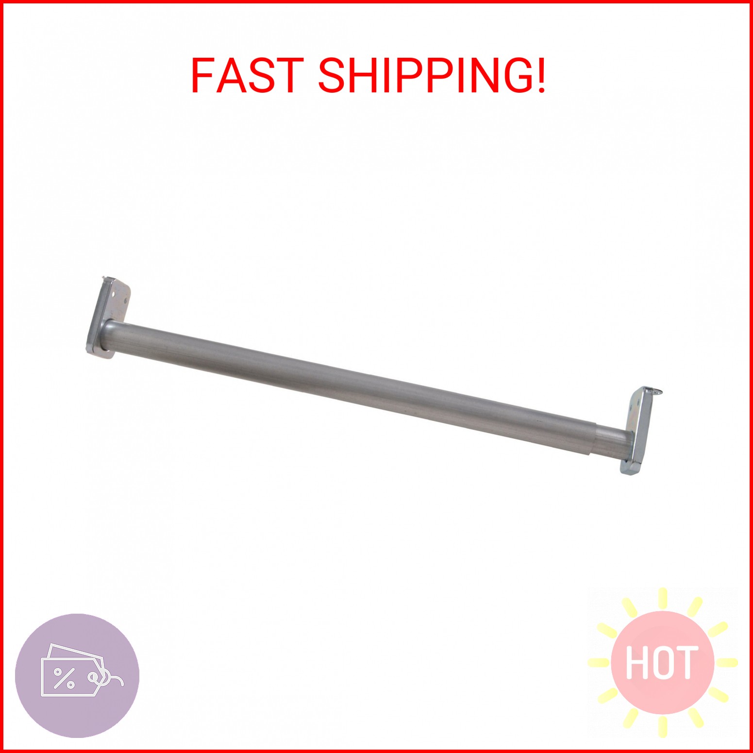 The Hillman Group 852652 30-Inch to 48-Inch Adjustable Closet Rod 1-Inch Diamete