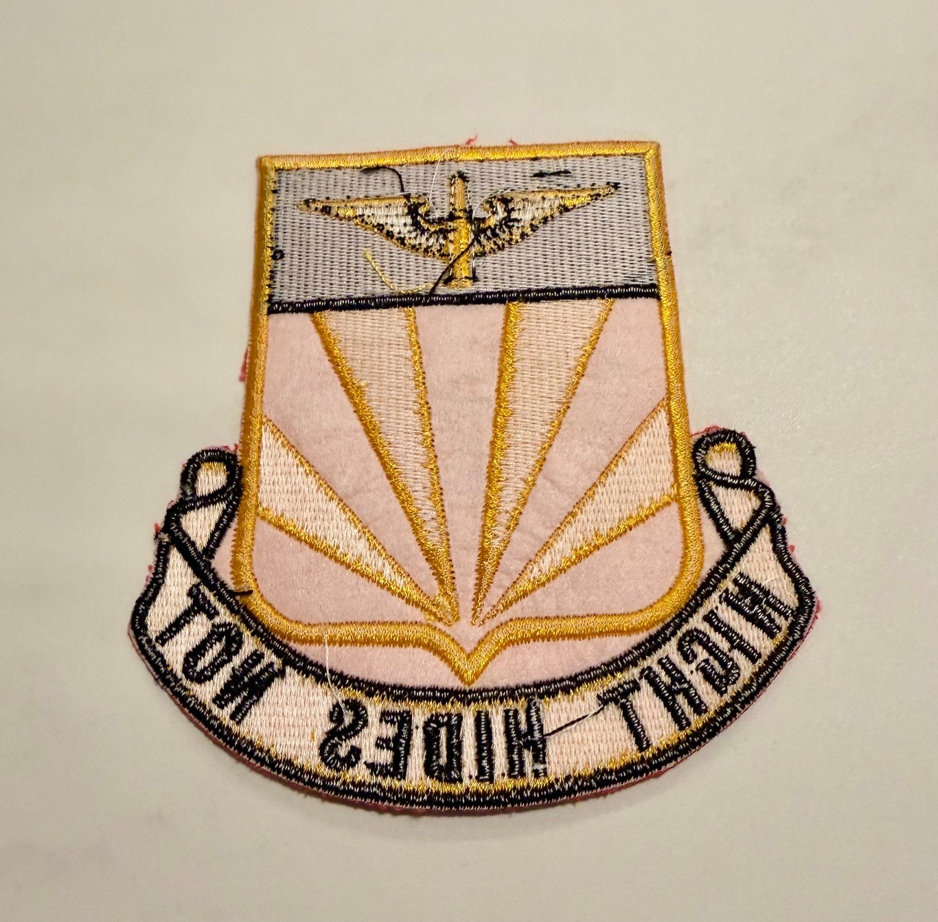 US Army Patch - 56th ADA Night Hides Not - Felt, All White Back