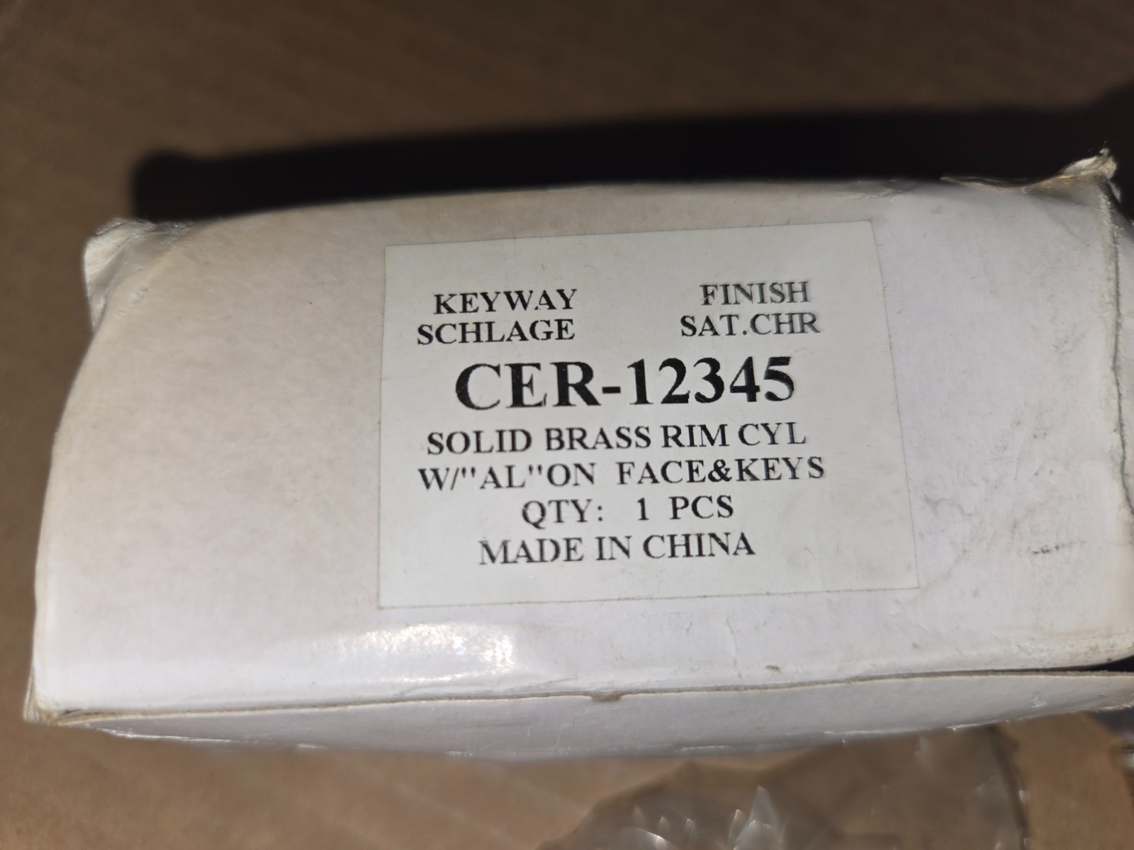 Keyway Schlage CER-12345 Solid Brass Exit Alarm Rim Cylinder