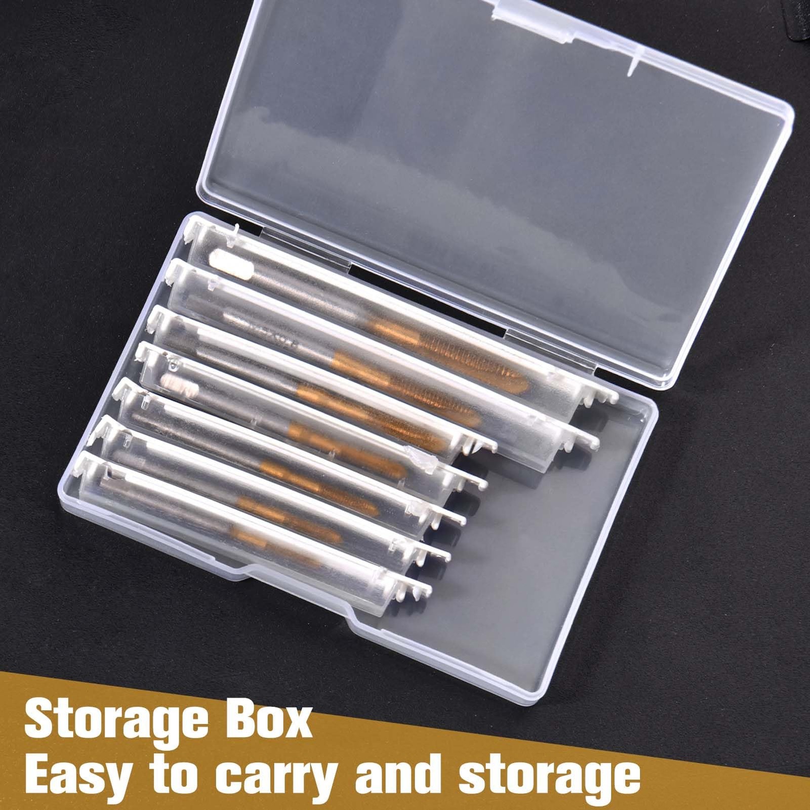 7PCS Micro Taps Bits Mini Machine Screw Drill Tap Set Metric Thread Screws Pl...