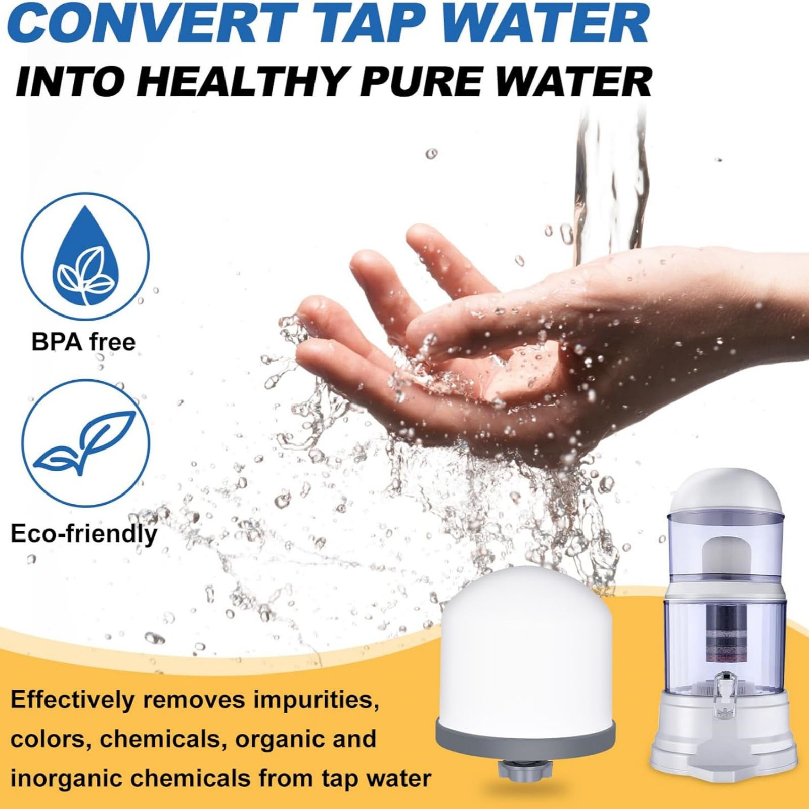 Ceramic Water Filter Cartridges 2 Pack 0.2 Micron for Gravity Fed Countertop