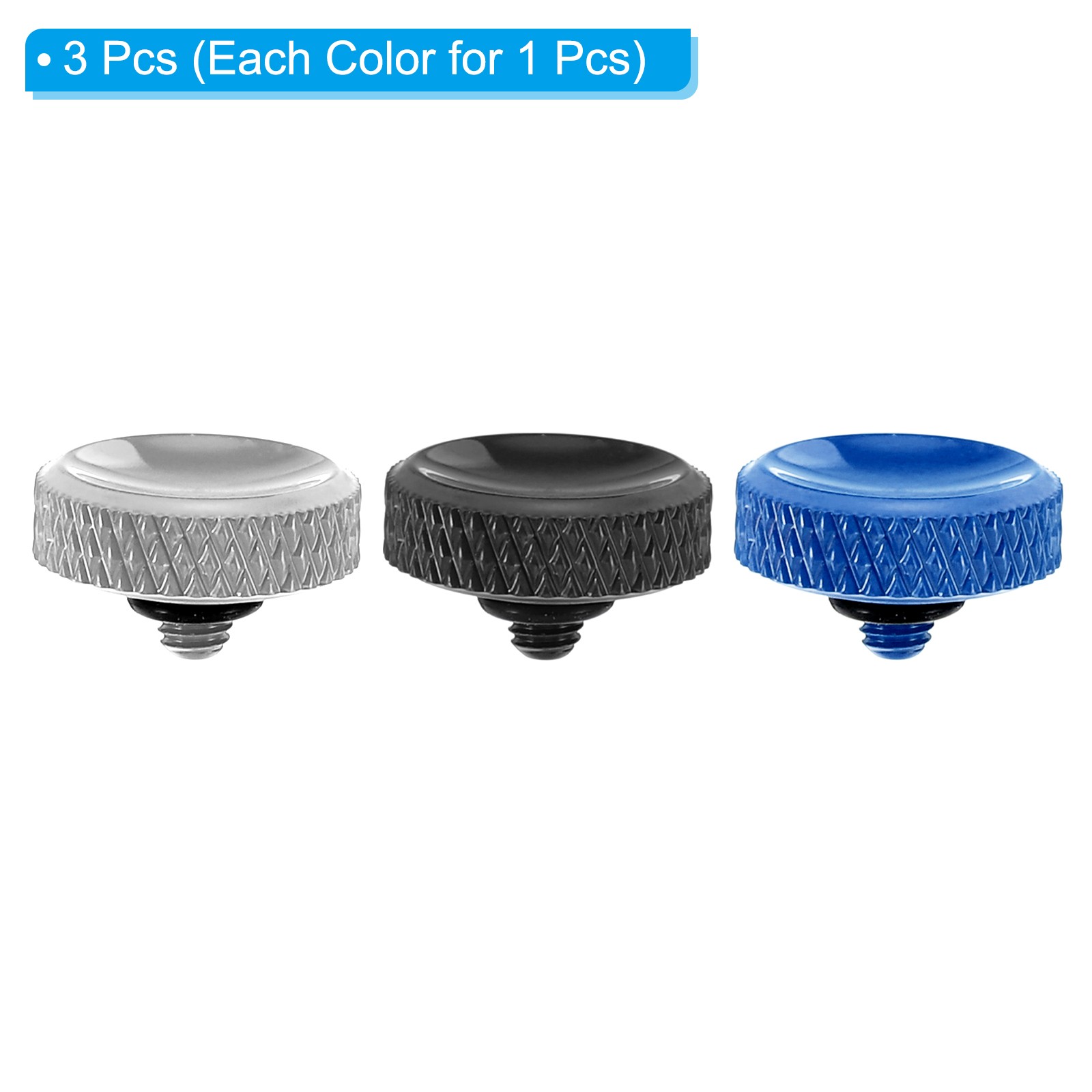 Camera Shutter Button 3pcs Shutter Release Button Carved, Blue Black Silver