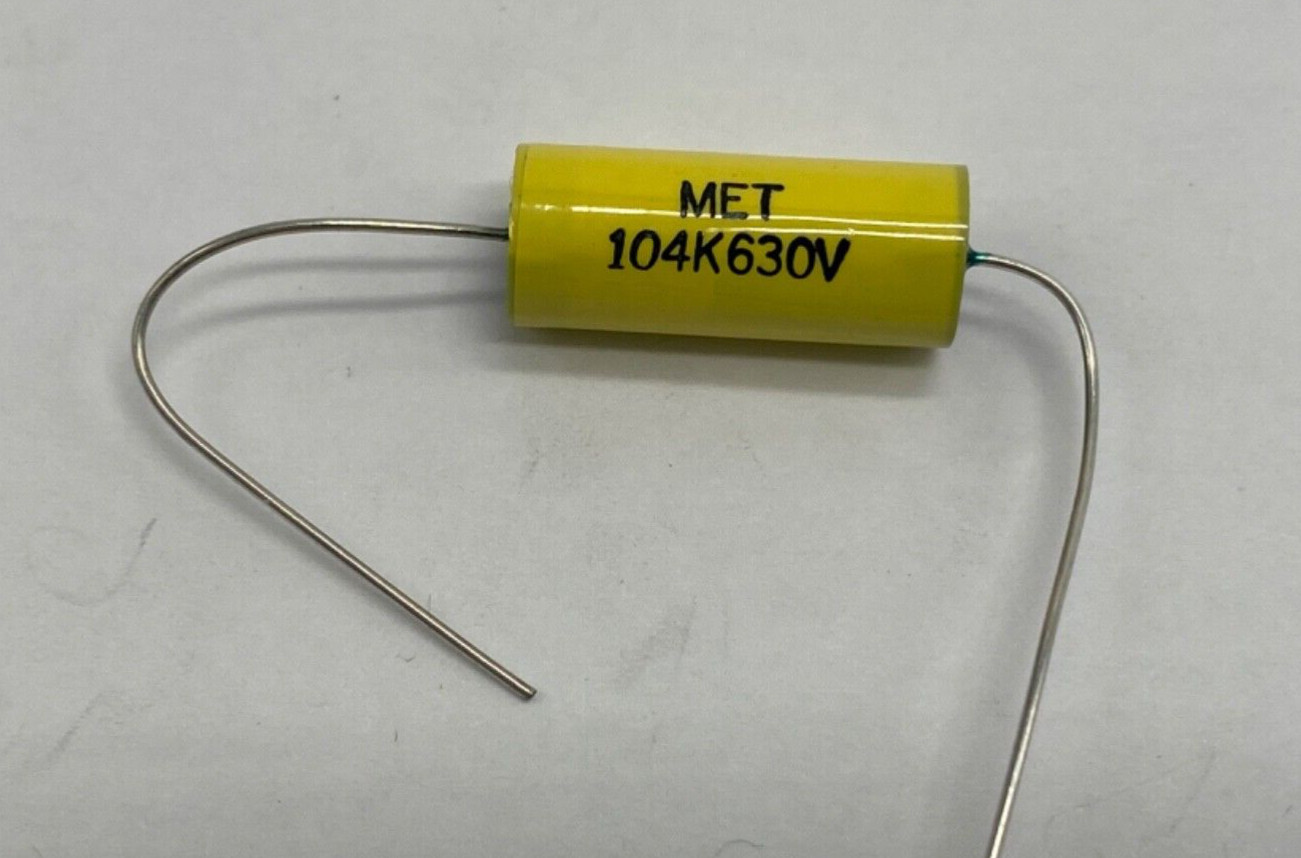 MET metalized polyester film capacitor axial lead 0.1uf/630V, 104K630V