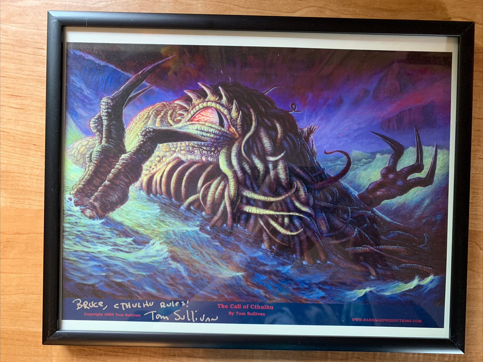 Tom Sullivan Signed Art Print The Call Of Cthulhu Vintage Personalized