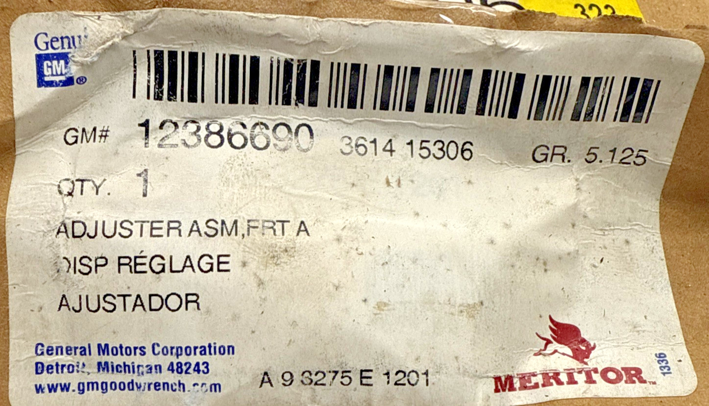 GM 12386690 Meritor A93275E1201 Auto Slack Adjuster 1.5" 28 Spline 5.5" Arm OEM