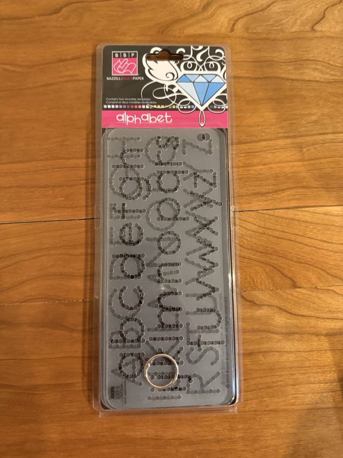 Bazzill Basics NIP 2 Pc Jewel Template Set Alphabet