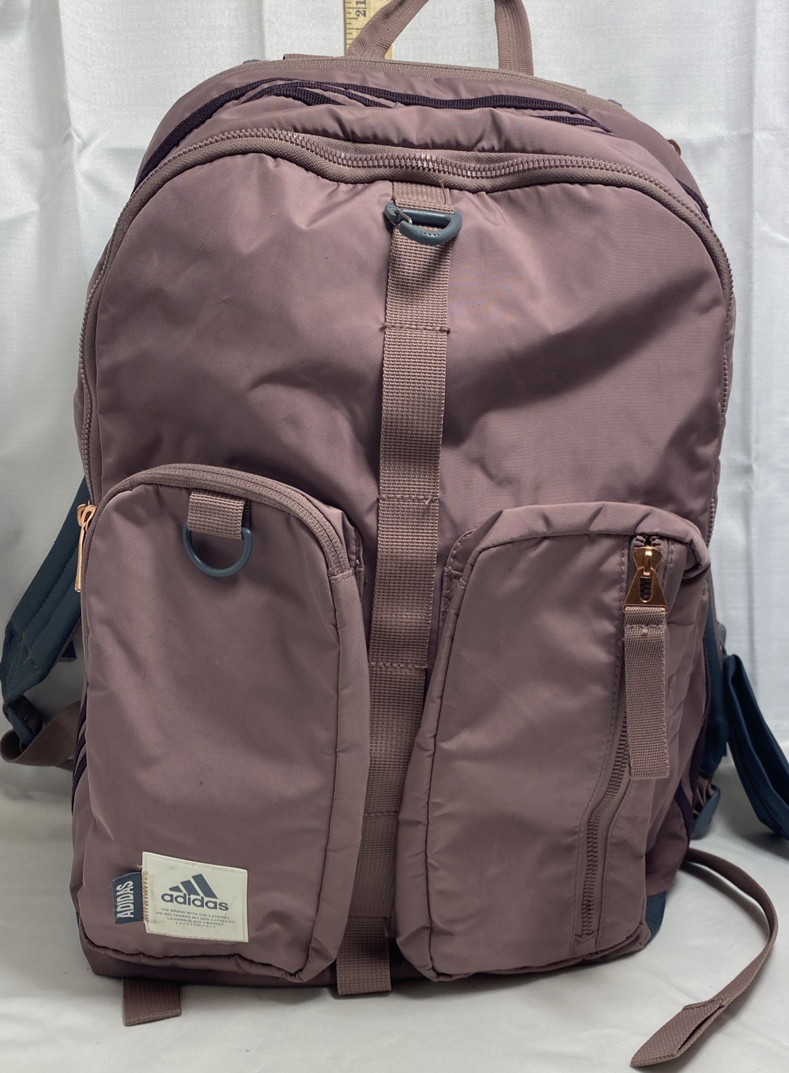 Adidas iconic 3-stripes backpack pale pink-A6
