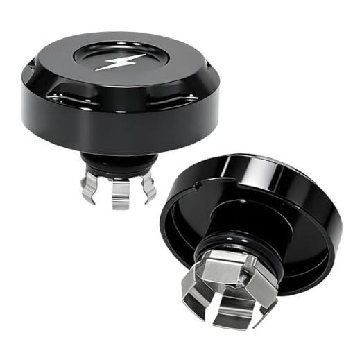 Black Front Slope Cut Axle Nut Caps for Harley Glide/Road Glide/Street/CVO