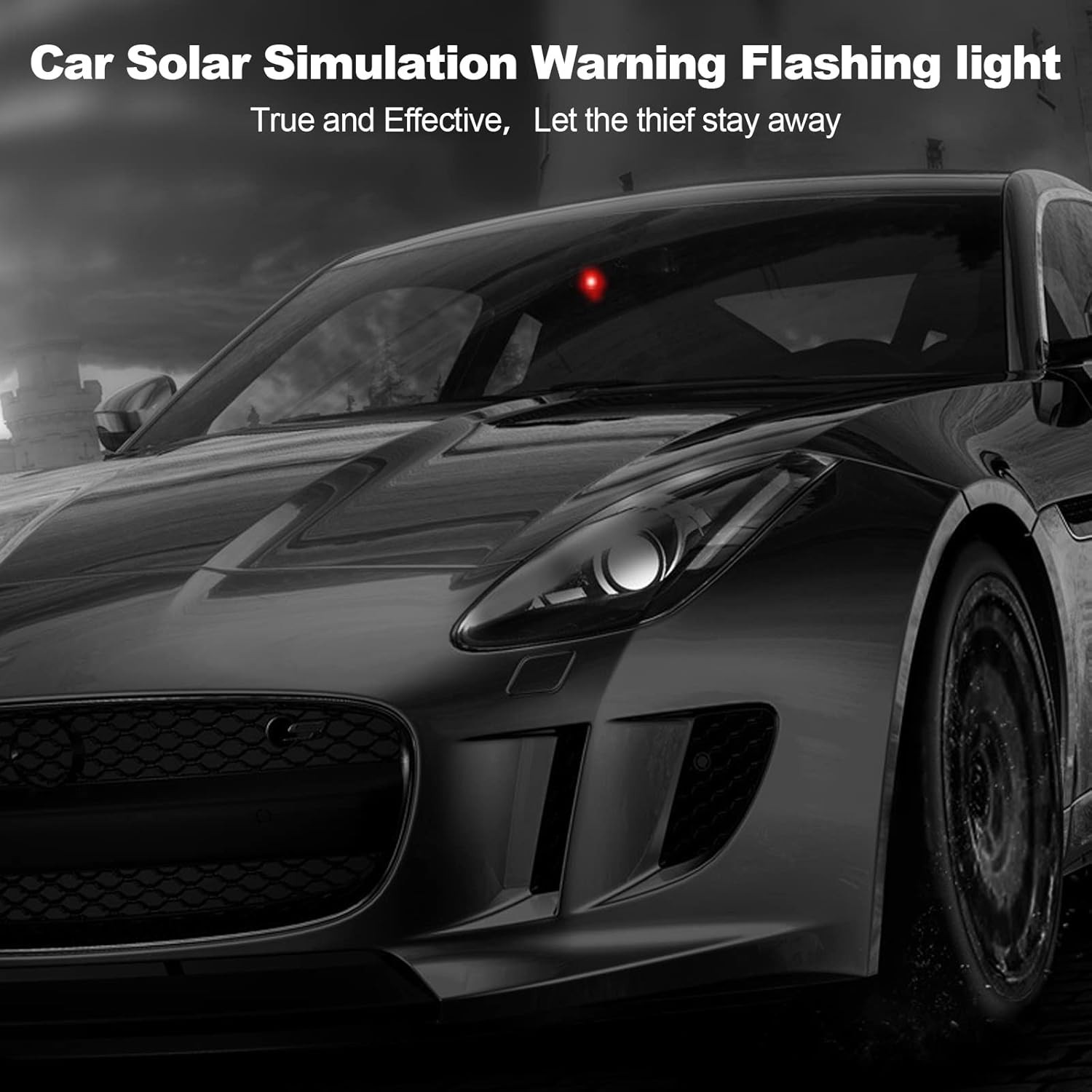 Solar-Powered Anti-Theft LED Light for Enhanced Car Security | Blue