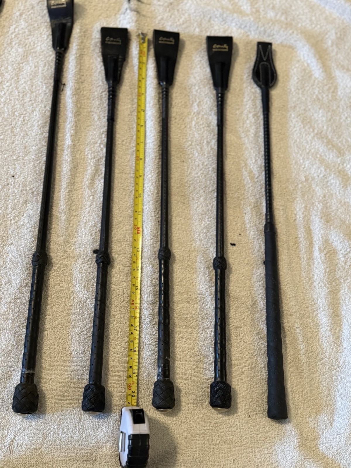 Riding Crop 22.5” Black Leather by County Equestrian Made in England