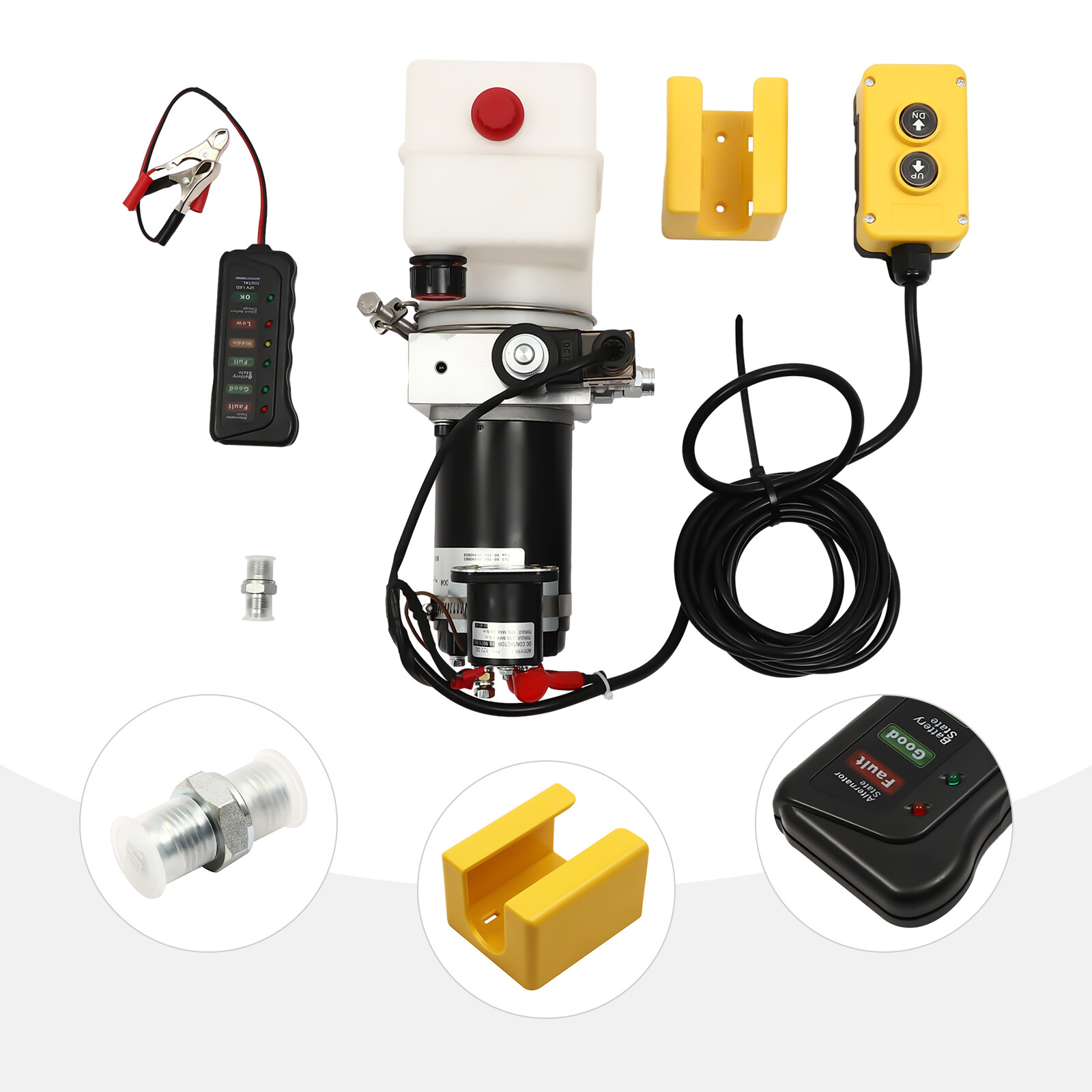 Hydraulic Power Unit 12V, Single Acting Dump Hydraulic Pump for Dump Trailer
