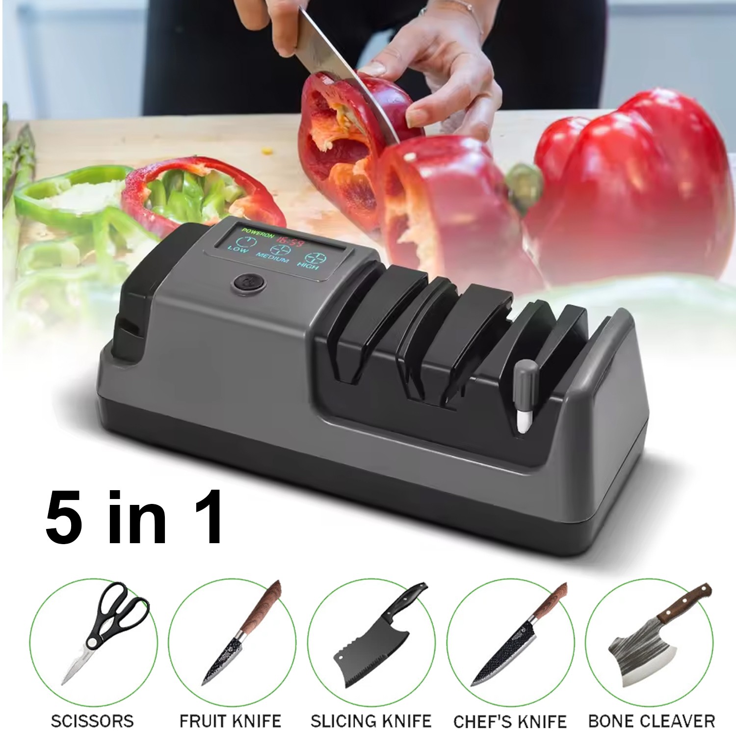 Professional Electric Knife Sharpener 3 Stage Chef Knife Scissor Sharpening