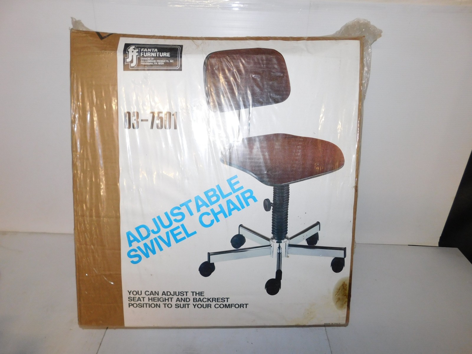 ^^ ALL LUMINUM PRODUCTS FANTA FURNITURE 03-7501 ADJUSTABLE SWIVEL CHAIR (SML129)