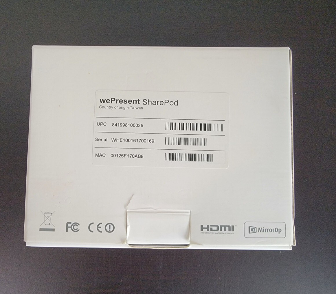 WePresent SharePod WHE-100 Wireless Presentation HDMI Adapter Screen Share