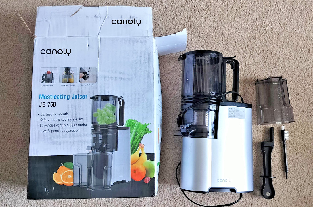 Canoly Cold Press Juicer, 5.4" Wide Feed Chute Juicers with 350w Power Motor