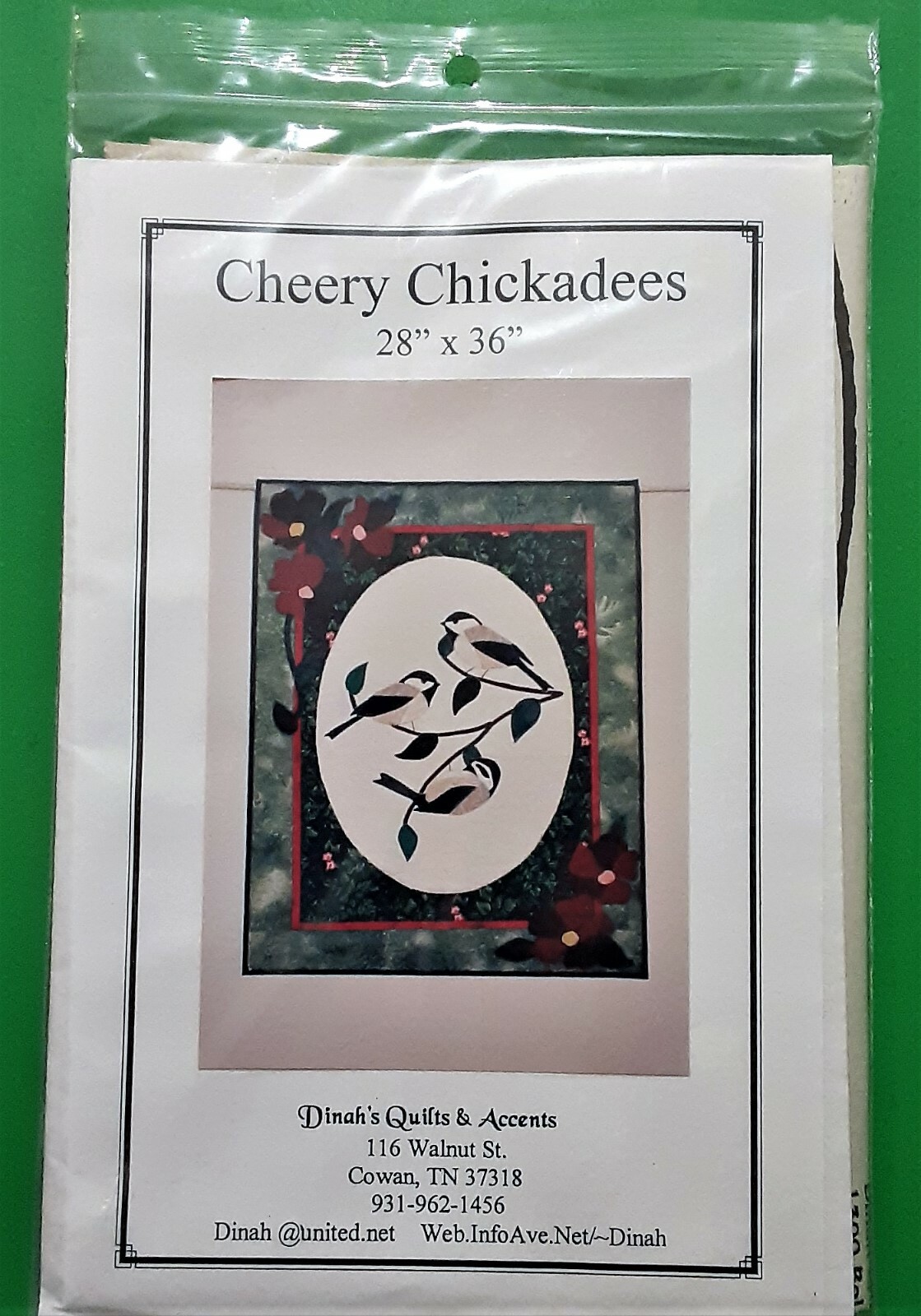 Dinah's Quilts & Accents Wall Hanging Quilt Pattern 28” x 36” Cheery Chickadees