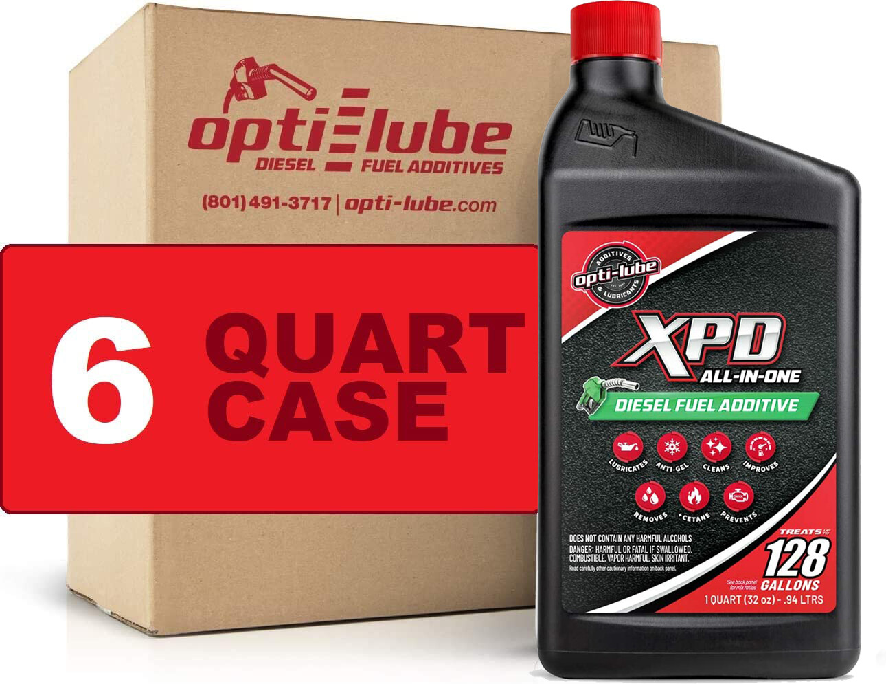 Opti-Lube XPD Formula Diesel Fuel Additive: Quart Case Treats 768 Gallond6 Pack