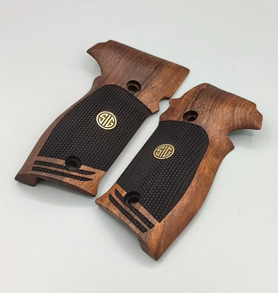 NEW SIG P226 Pistol Grips Set TURKISH WALNUT WOOD NICE HANDMADE + METAL LOGO