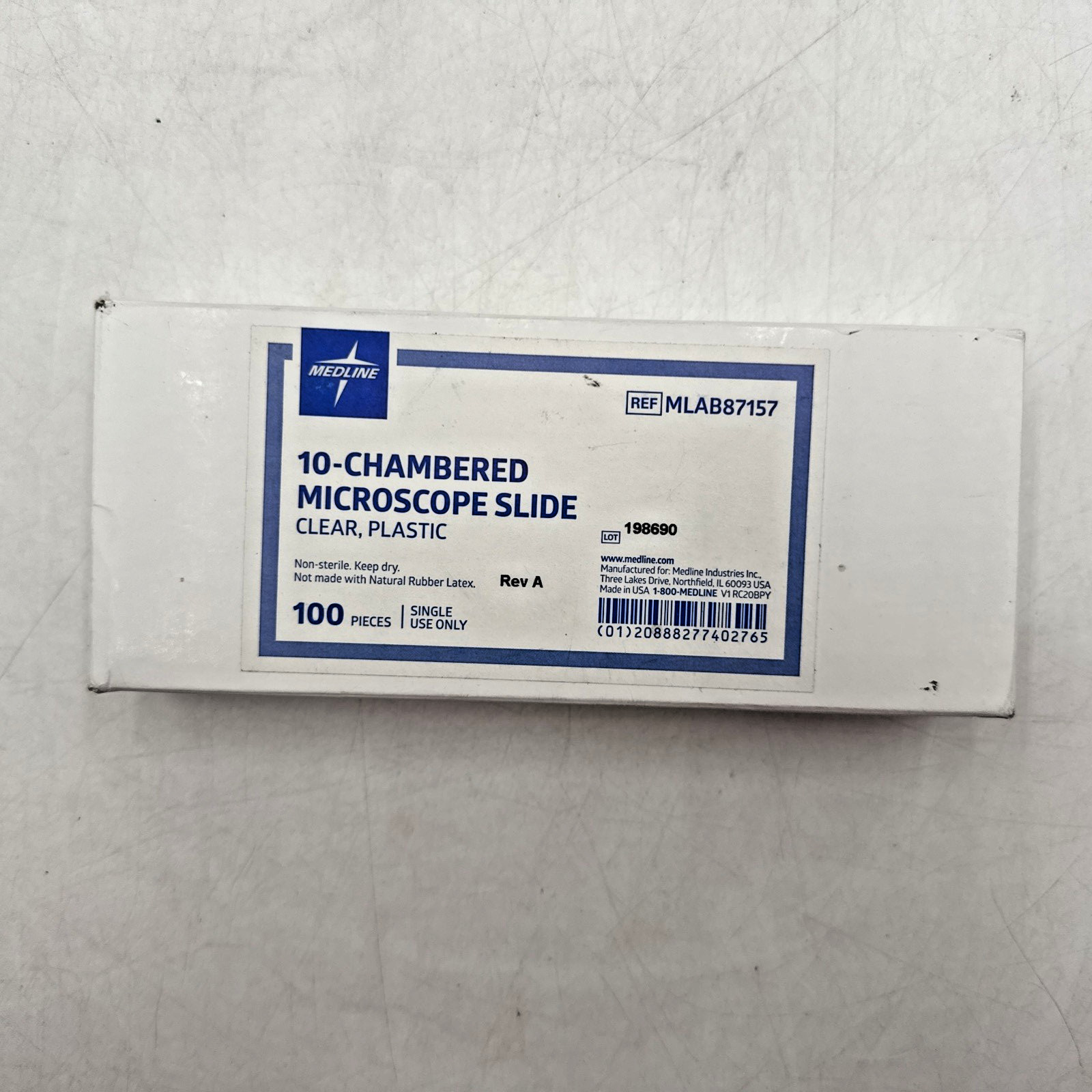 10-chambered Disposable Microscope Slide,100ct