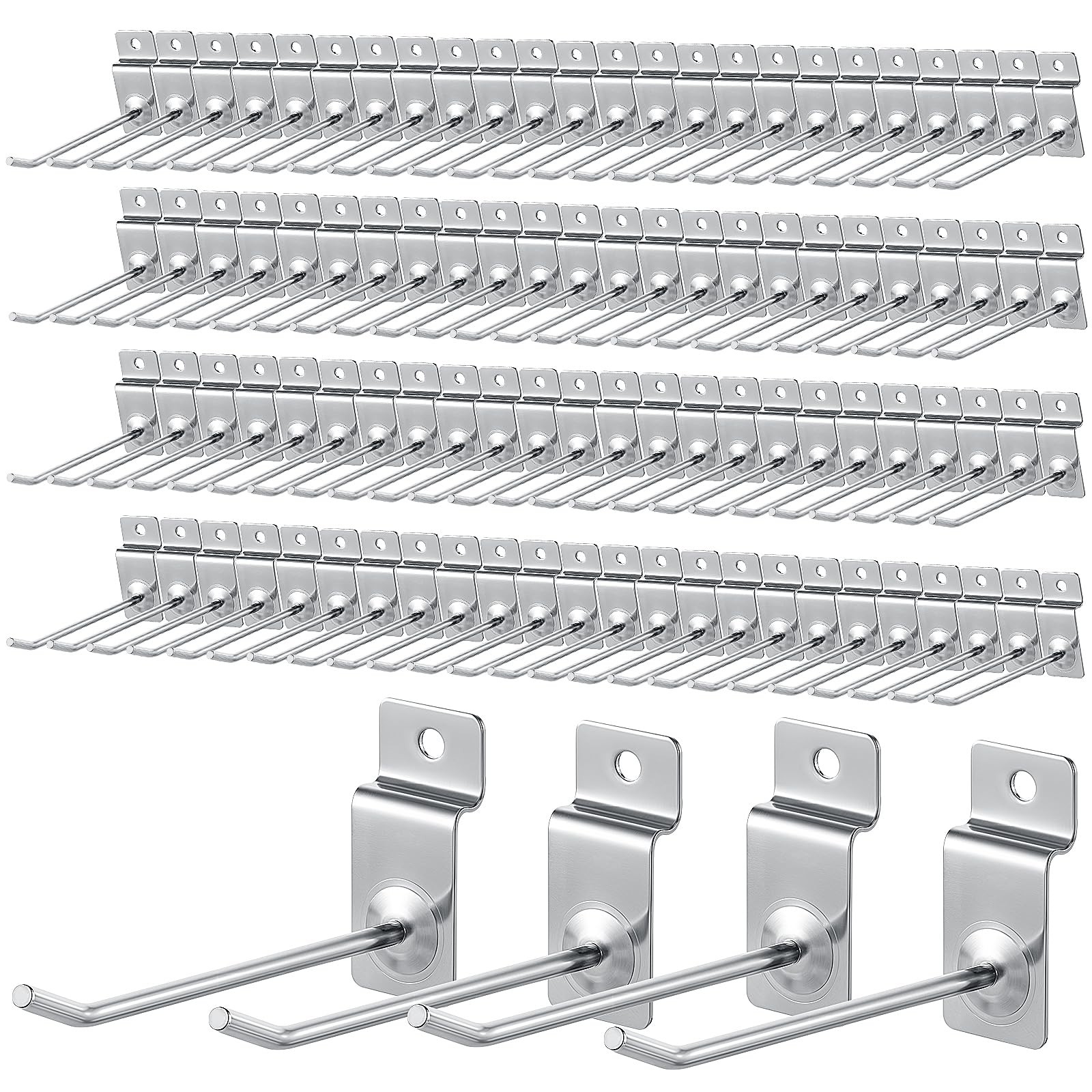 100 Pcs Heavy Duty Slatwall Panel Hooks Hanging Slatwall Accessories Metal