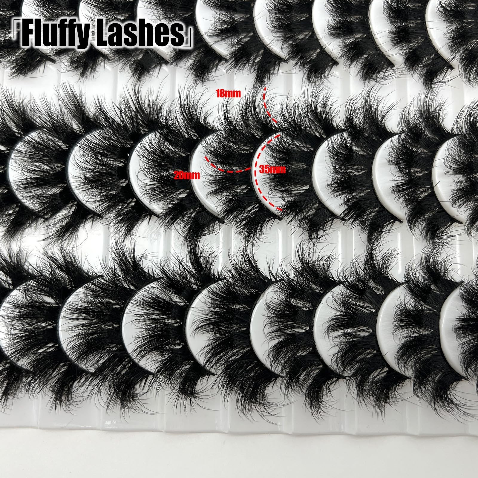loladook Dramatic Lashes Mink Wispy D Curl Volume Big False Strip Lashes Pack...