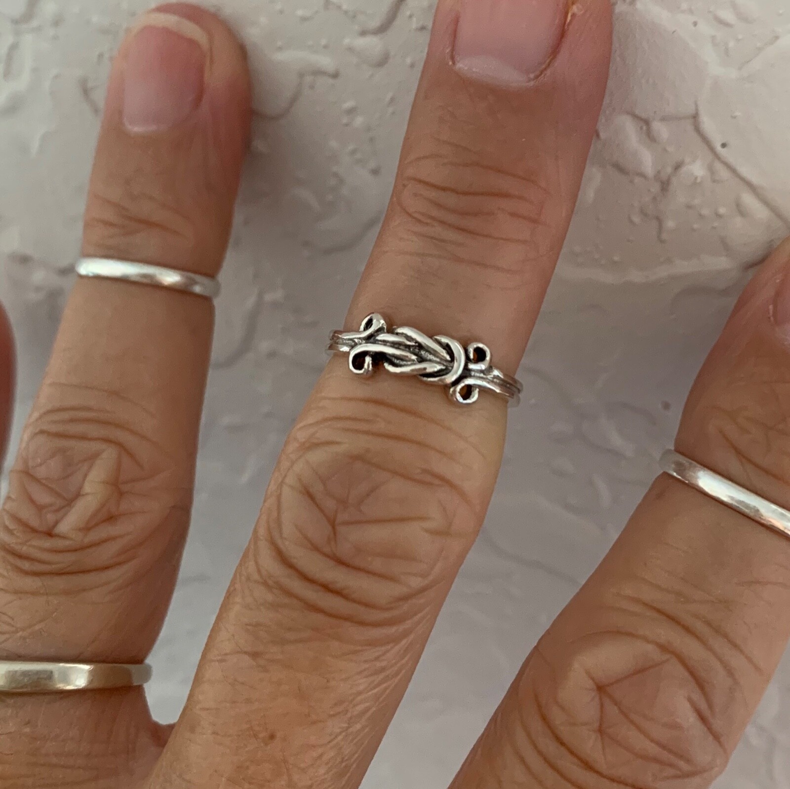 Sterling Silver Long Knot Toe Ring, Silver Ring, Love Ring