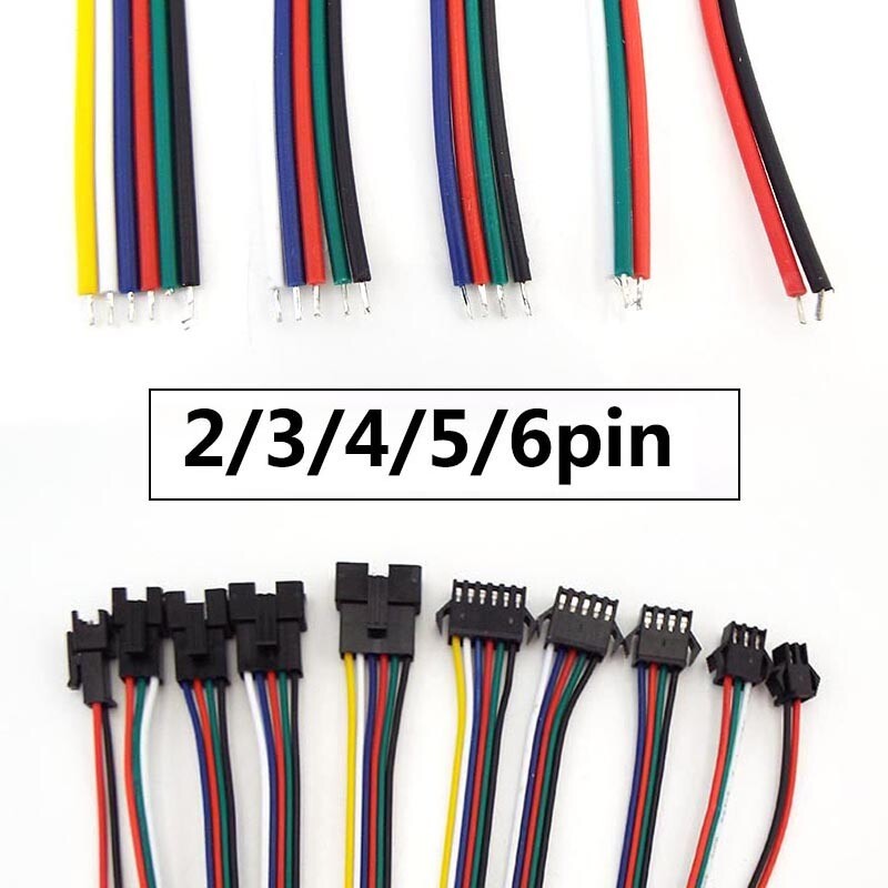 3P-6P SM JST Male to Female Connector Cable Wire For 3528 5050 RGB LED Strips