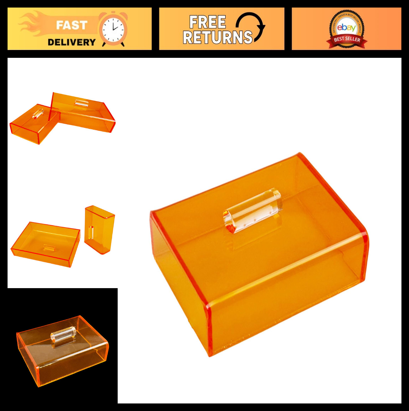 Durable Dental Curing Light Protector Box - Compact Orange Shield Cover Case