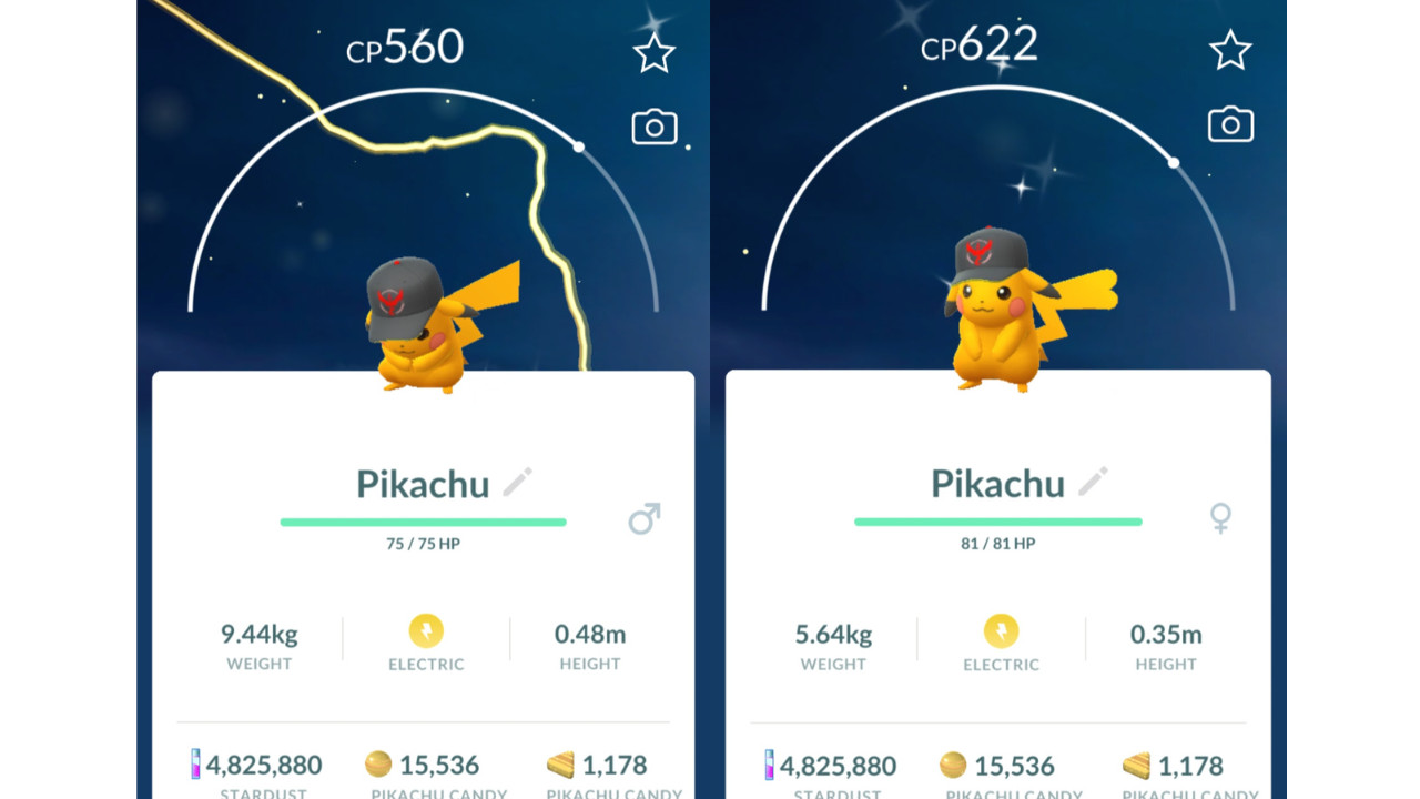 ⚡Shiny (Dazzling) Pikachu Wearing Team Valor Hat Pokemon GO⚡ Registered Only