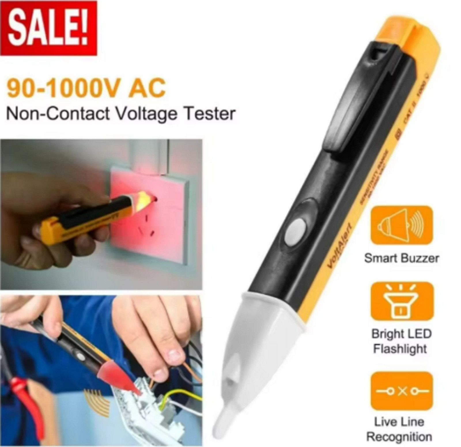 Digital Non-Contact Voltage Tester Pen 90-1000V AC Electric Test Pencil Meter